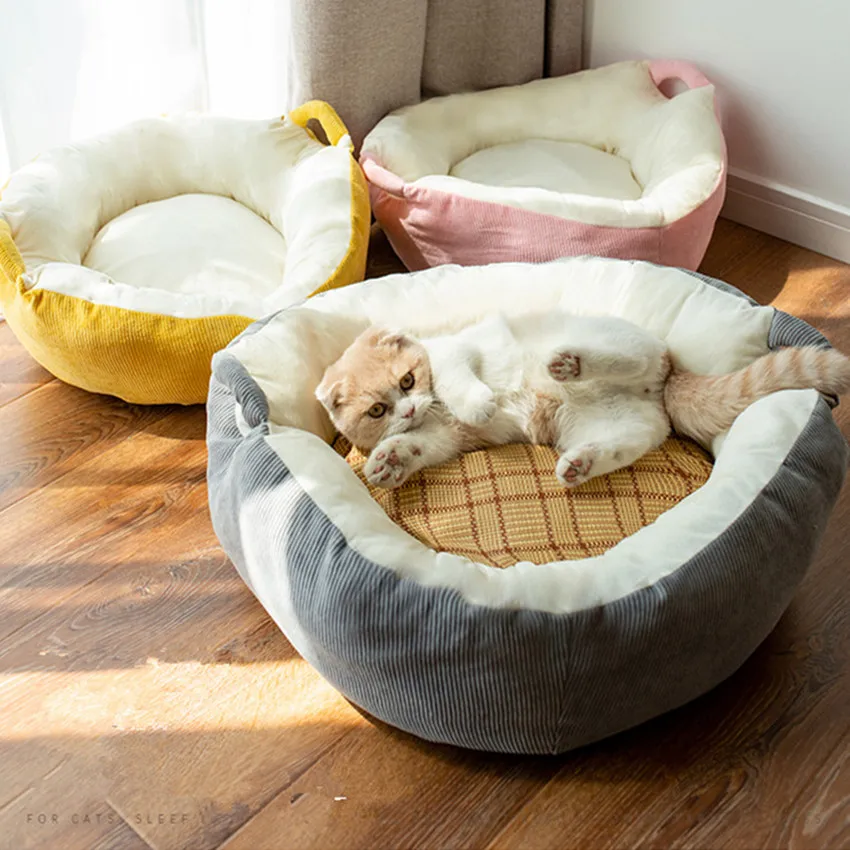 

Small Pet Bed Cat Warm Basket House Kennel for Dog Puppy Home Sleeping Kennel Teddy Comfortable House Beds for Small Puppies