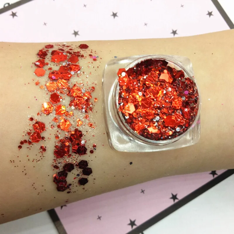 red Блестящая блестящая жидкая краска для лица Maquiagem Eye Pigmento Para Os Olhos Русалка крем Хайлайтер для макияжа - Цвет: red