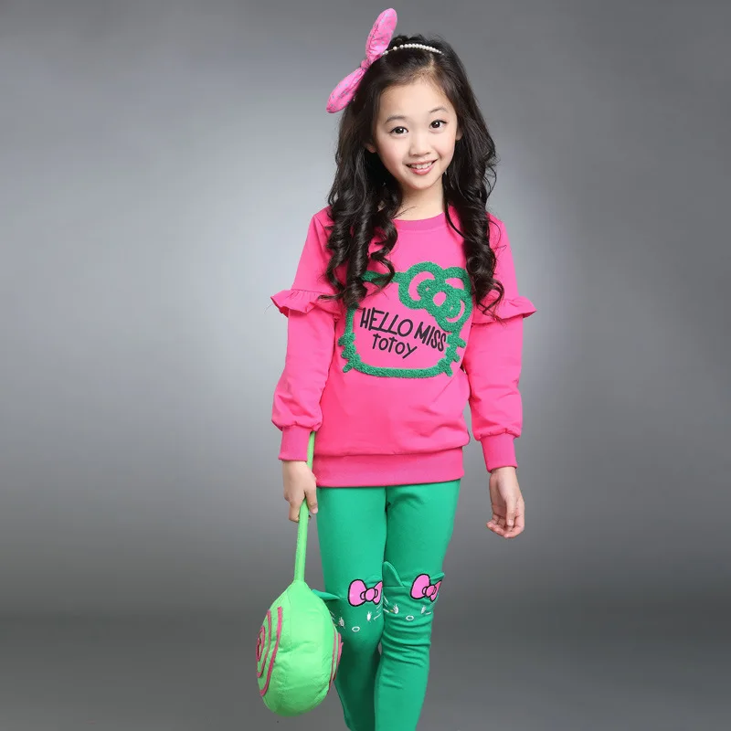 3 Цвет комплект одежды для девочек весенний хлопковый милый костюм девочек: