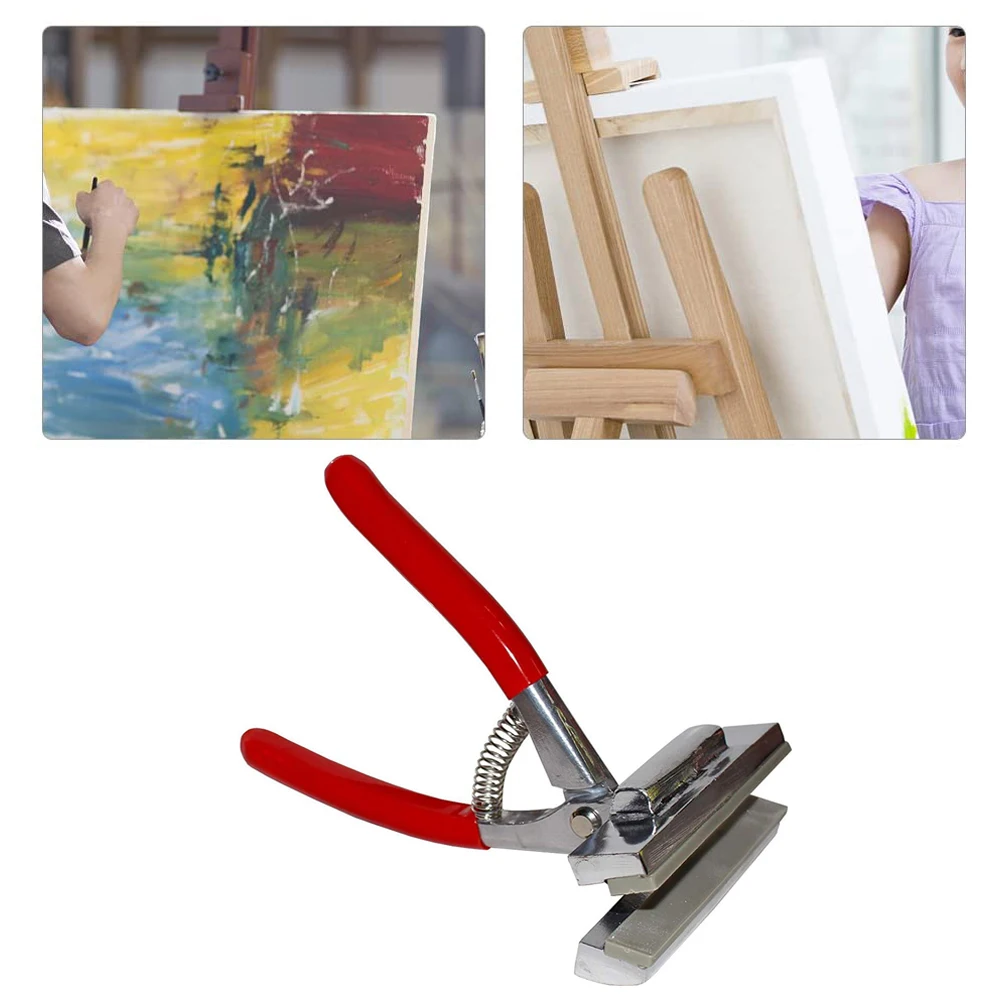 

Alloy Canvas Stretching Pliers Spring Handle for Stretcher Bars Artist Framing Tool 12CM Width Red Shank Oil Painting Tool