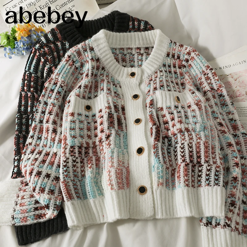 

Women Korean Knitted Cardigan Long Sleeve Single Breasted Casual Loose Tops Autumn Winter Thick Warm Sweater Outerwear