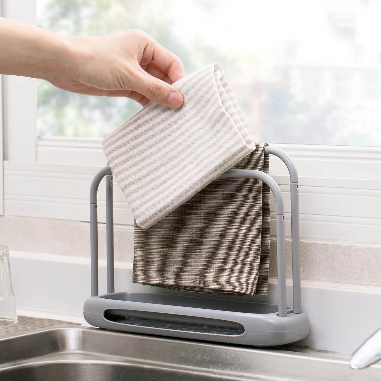 

Dishwash Sponge Rage Holder Adjustable Multifunction Kitchen Bathroom Sink Storage Shelf Cleaning Scrubber Brush Hook Soap Dish