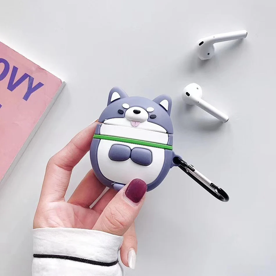 513M Bluetooth палка для Беспроводной заряжать наушники чехол для AirPods 2 чехол силиконовый Симпатичный мягкий чехол для MacBook Air стручки чехол брелок коробка Coque - Цвет: 513M