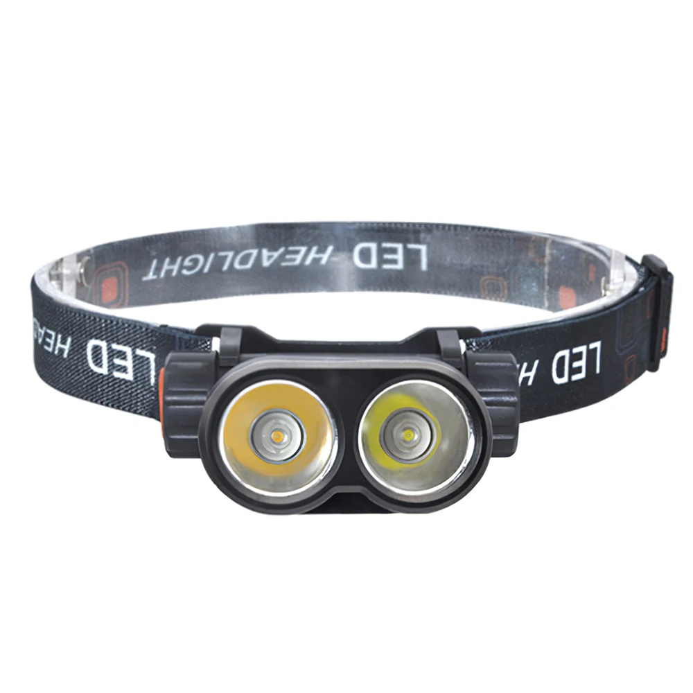 

New LED Rechargeable Flashlight Headlight Dual Light Source Headlight Camping Headlight Strong Penetrating Headlight Durable