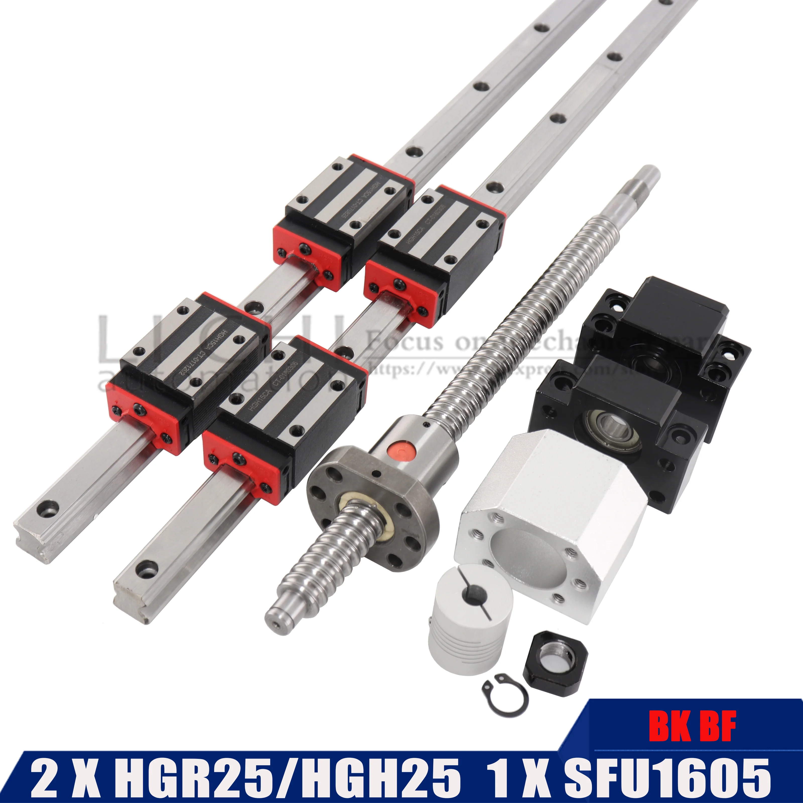 

2pcs HGH25 any length+ 4pcs HGH25CA or HGW25CC Linear guide Shaft 1100mm Length Optical+1 SET SFU1605