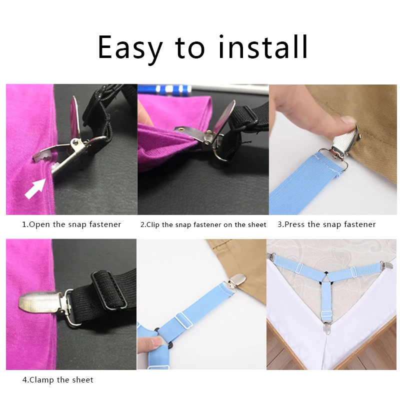 4 шт./компл. зажим для листов застежки матраса в спальню удобный эластичный чехол