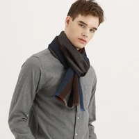 100 wool scarf new for men scarves winter couple neckerchief stripe warmer pure cashmere muffler pashm retro skin friendly lady