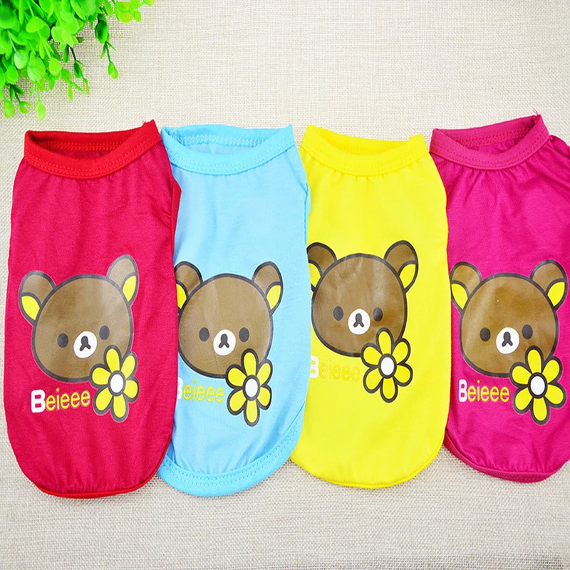 Весенне-летняя новая одежда для собак и кошек жилетка с медведем |