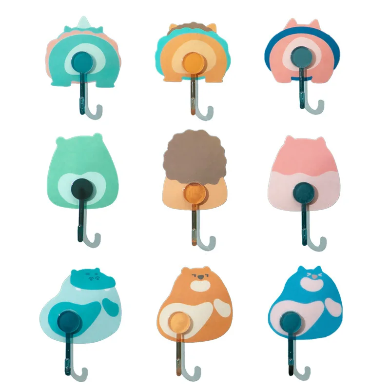 

Random Style Single Hook Towel Hooks PVC Self Adhesive Wall Hangers Hat Racks Keys Hanger Home Decor Key Holder Home Accessories