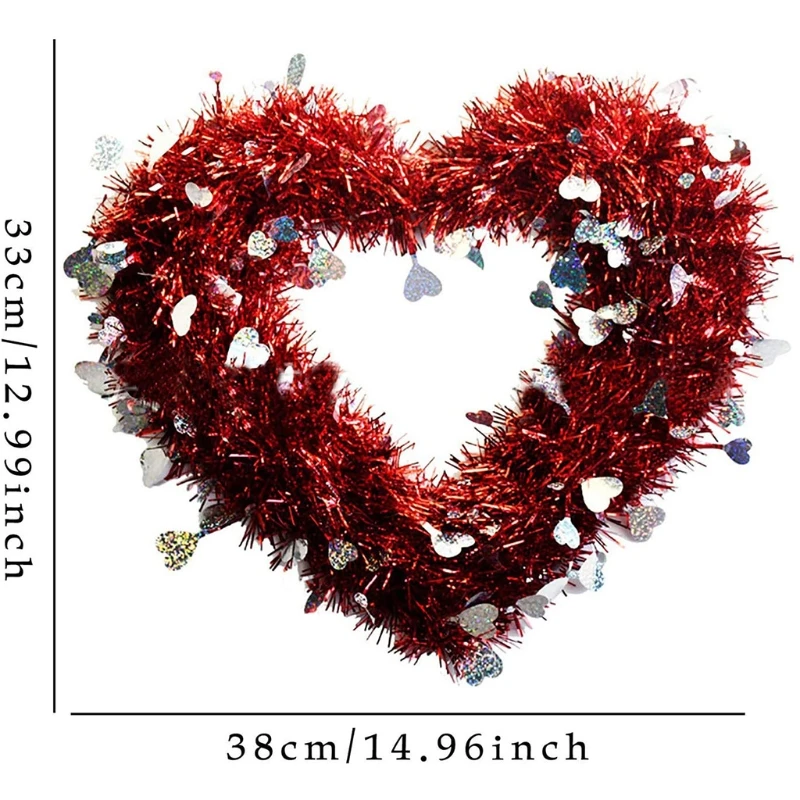 

Valentine Heart Wreaths Heart Shaped Wreaths with Foil Hearts Hanging Valentine