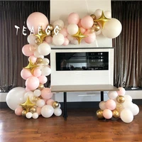 106pcs metallic gold balloon arch garland kit wedding decoration pink white latex balloon for birthday party decoration supplies