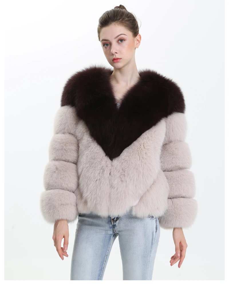 MAOMAOFUR пальто из натурального Лисьего меха женская натуральная меховая верхняя одежда женская Женская Толстая теплая куртка из натурального меха пальто из натурального Лисьего меха