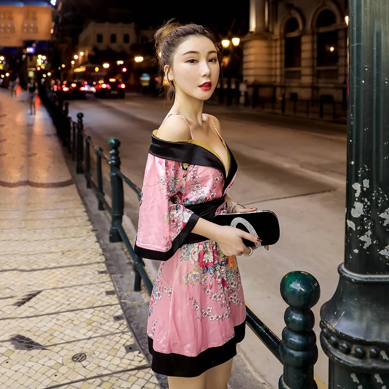 Платье кимоно сакуры для девочек халат юката в японском стиле с цветочным