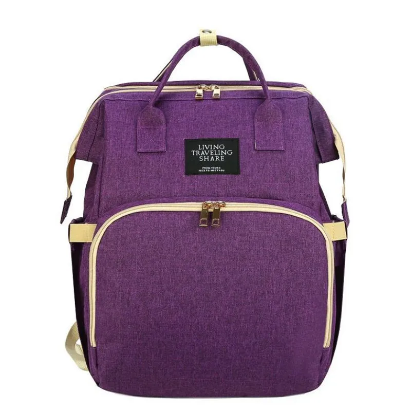 

Multifunctional Portable USB Folding Diaper Bag Baby Travel Large Backpack Baby Bed Diaper Changing Table For Outdoors