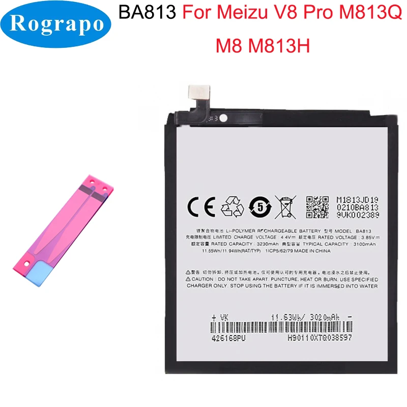 

New Original 3100mAh BA813 Mobile Phone Battery For Meizu V8 Pro M813Q M8 M813H