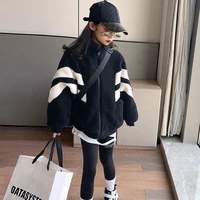 girls babys kids coat jacket outwear 2022 black thicken spring autumn cotton teenagers tracksuits high quality overcoat childre