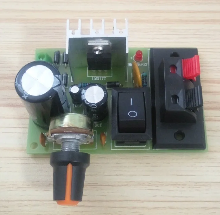 LM317 DIY Kit понижающий модуль питания регулируемый регулятор напряжения переключатель сбрасываемый предохранитель электролитический конденсатор доска