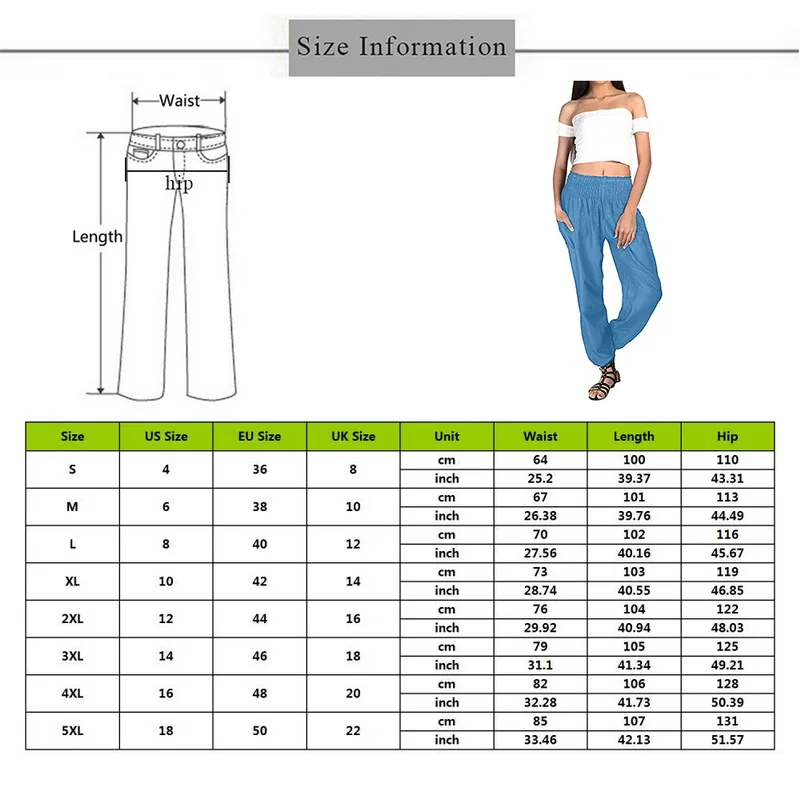 Women Pants Pant Elastic Waist Summer Loose Fashion Trousers With Pocket Gymwear Classic Baggy Oversize Ladies | Женская одежда