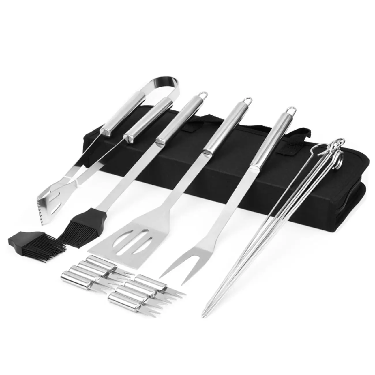 

20PCS/Set Outdoor BBQ Tools Barbecue Shovel Baking Clip Utensil Grilling Oil Brush Accessories Gril Set Camping Tool