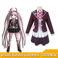 anime danganronpa cosplay utsugi kotoko costumes womens uniform coat shirt skirt accessories socks jk uniform