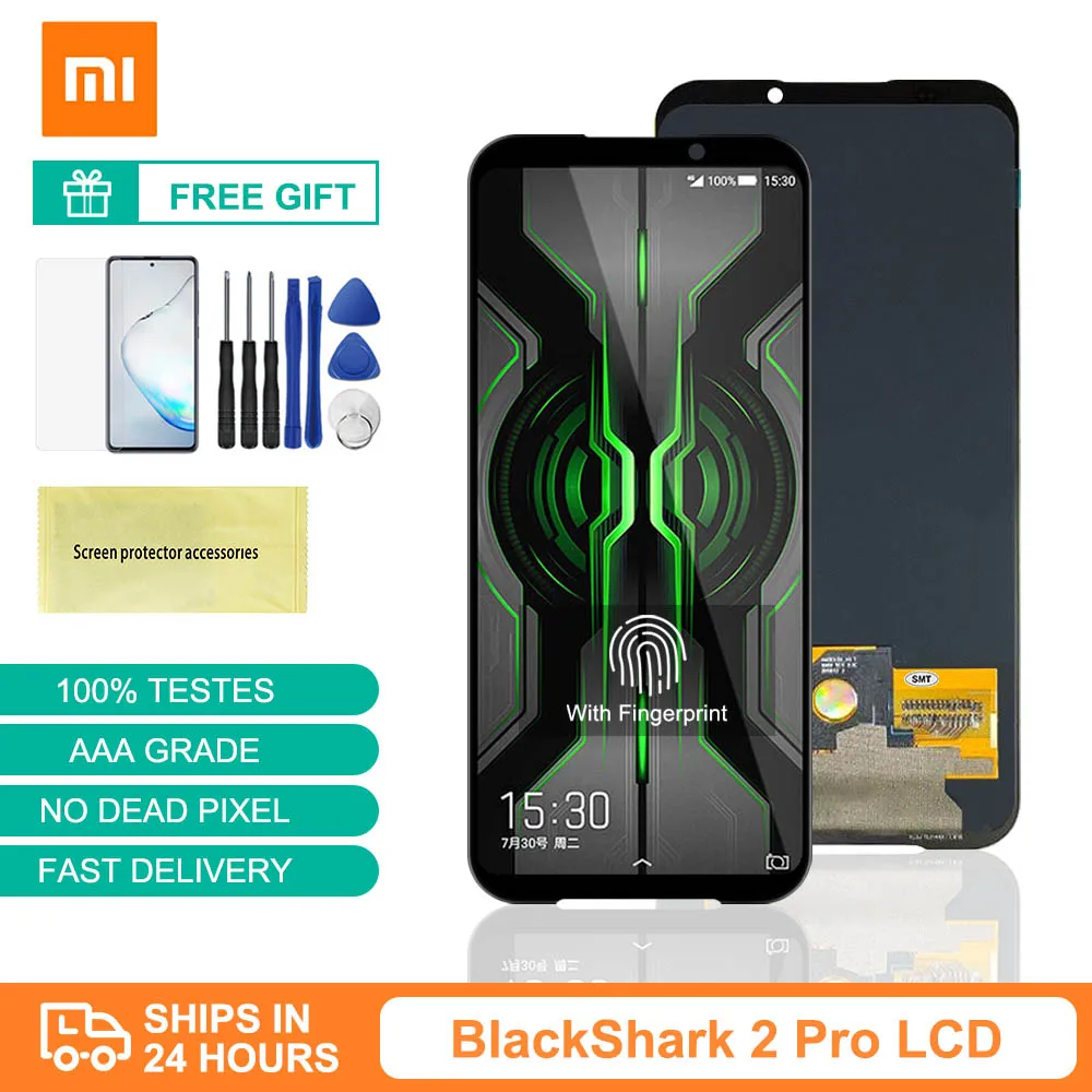 

100% Super Amoled для Xiaomi Black Shark 2 Pro DLT-A0 ЖК-экран + сенсорный дигитайзер для BlackShark 2 SKW-H0 ЖК-дисплей