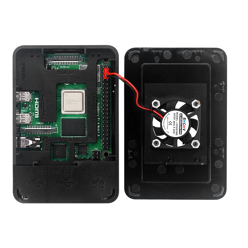 Корпус для Raspberry Pi 4 из АБС-пластика черный корпус поддержка вентилятора