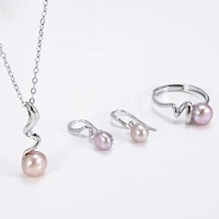 meibapj fashion personality wave aaa zircon set s925 silver earrings necklace ring fine jewelry sets for women