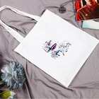Модная дизайнерская Акварельная ручная роспись, белая женская холщовая Портативная сумка на одно плечо, для работы и отдыха на заказ