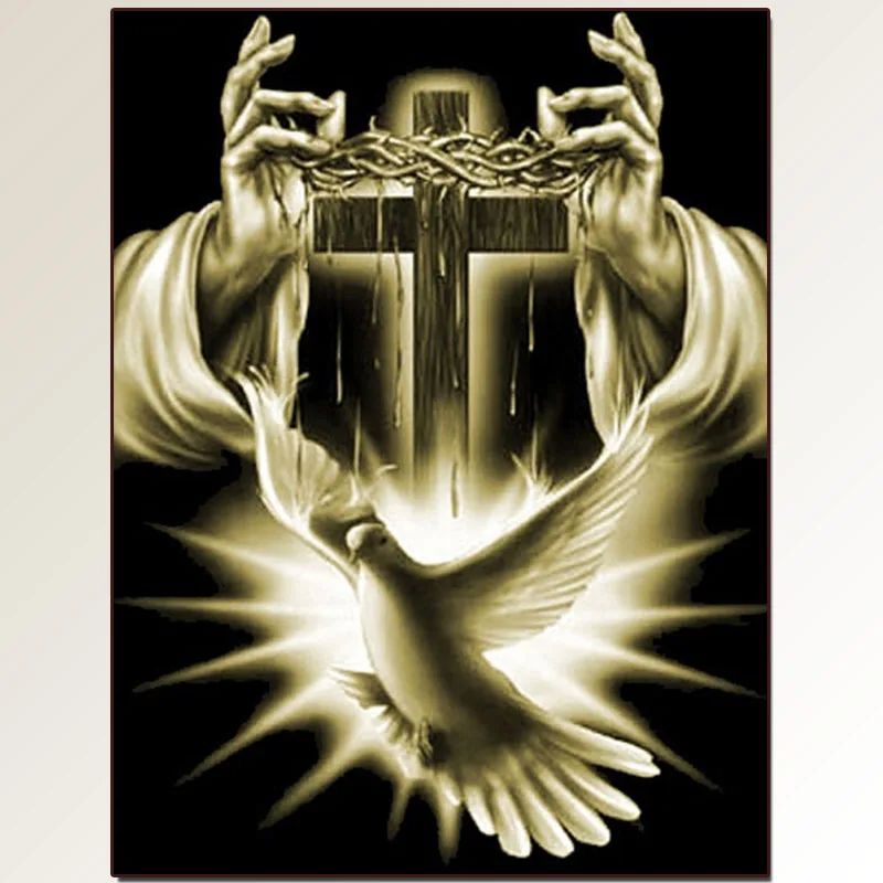 5D алмаз картина икона полный набор крест и мир голубь Стразы вышивка продажа