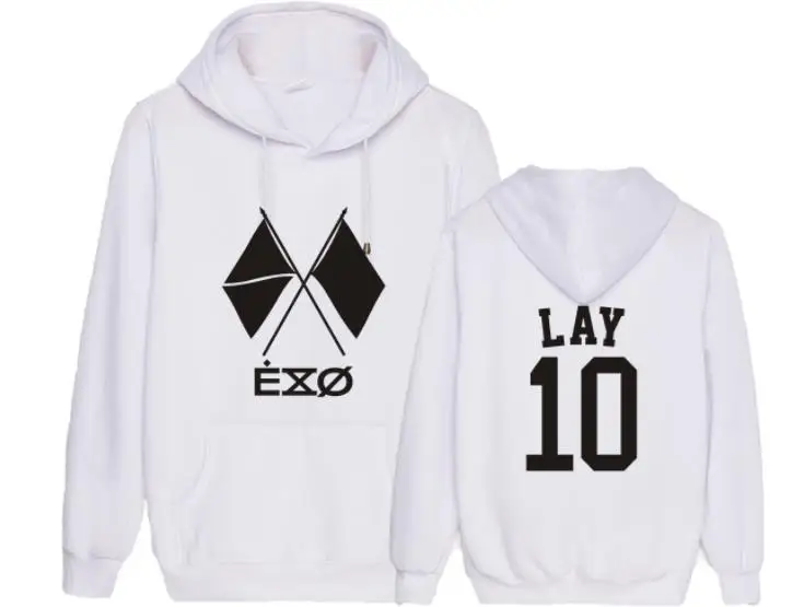 

Kpop exo 6th album obsession logo and member name printing hoodies unisex fashion thin pullover loose sweatshirt