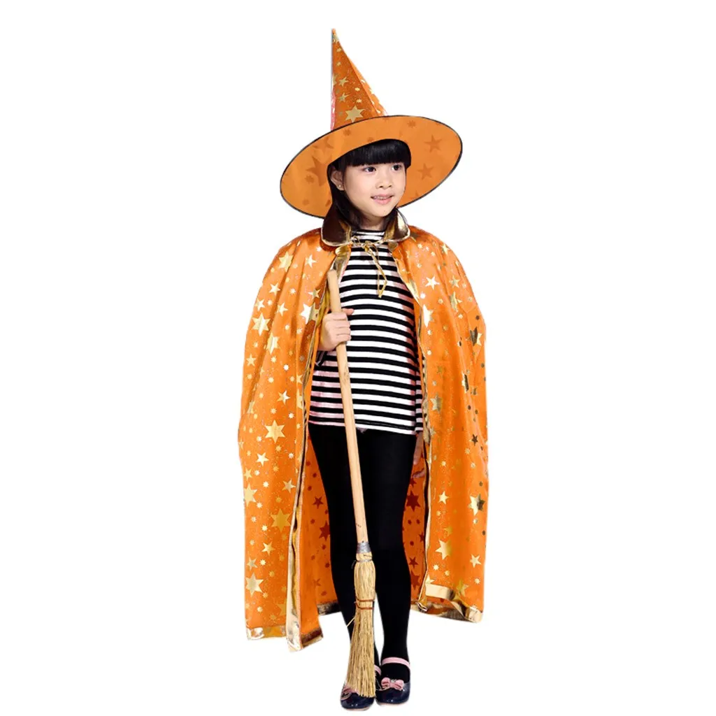 Хэллоуин украшения счастливый костюм ведьмы плащ халат и шляпа мальчик девочка