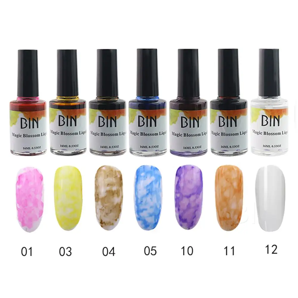 

7Pcs Watercolor Ink Nail Polish Magic Blooming Gel Smoke Effect Magic Smudge Bubble DIY Varnish Nail Art Decorations Manicure