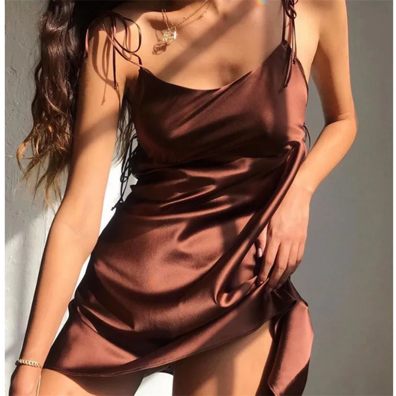 Женское Короткое платье на бретелях мягкое мини-платье без рукавов вечернее