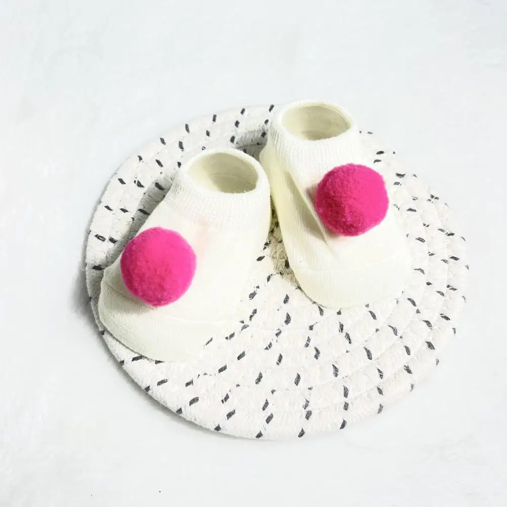Calcetines de algod&oacute;n antideslizantes para beb&eacute;, dise&ntilde;o de Pomp&oacute;n, para interiores, 1 par-4