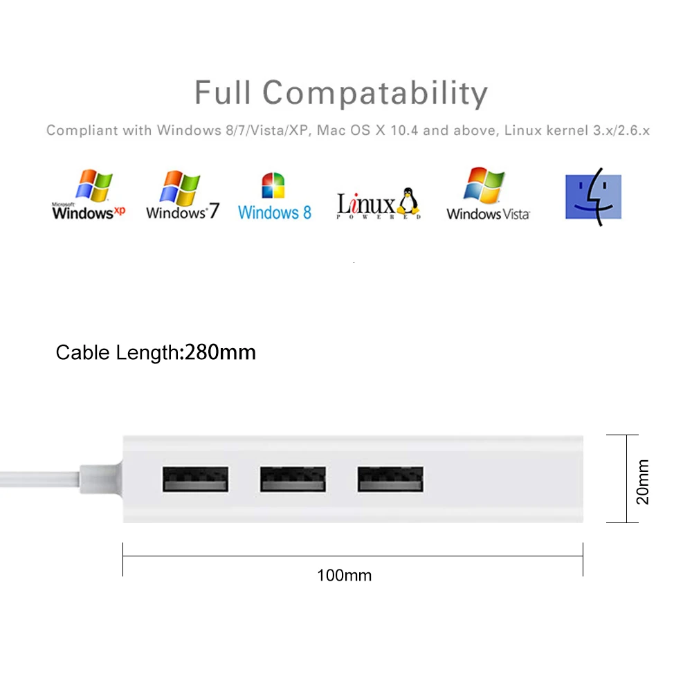 Usb-хаб сплиттер с RJ45 LAN адаптер для ноутбука Ethernet док-станция Сетевой удлинитель для ПК
