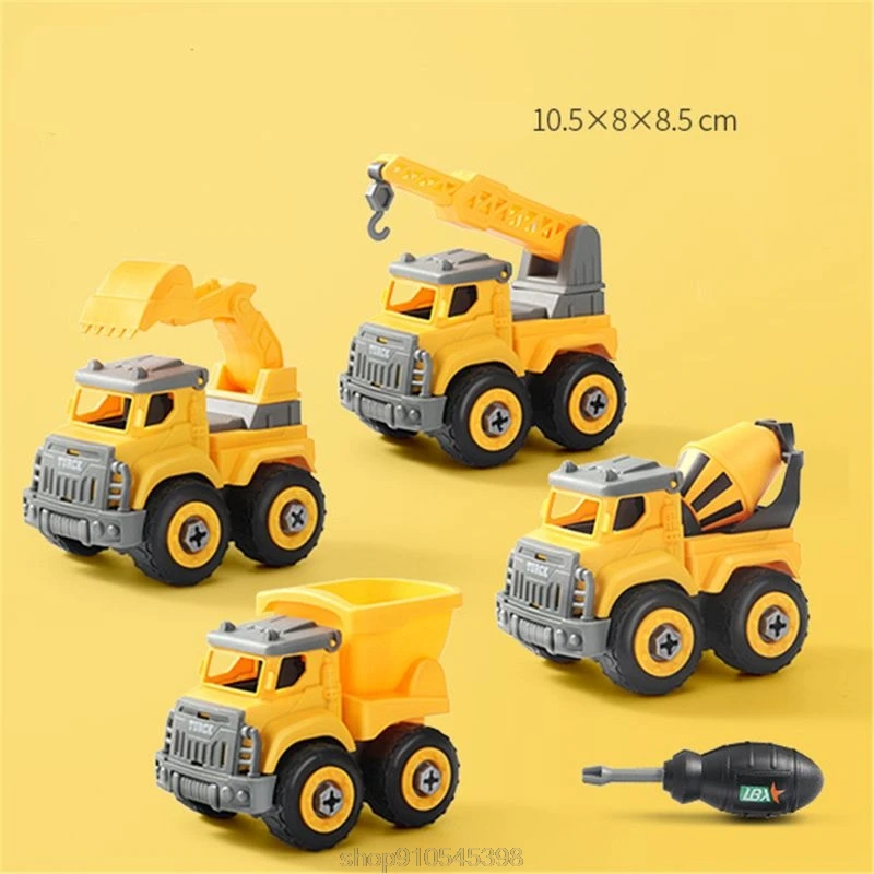 

32pcs Construction Toy Engineering Car Fire truck Screw Build and Take Apart Great for Kids Boys N06 20 Dropshipping