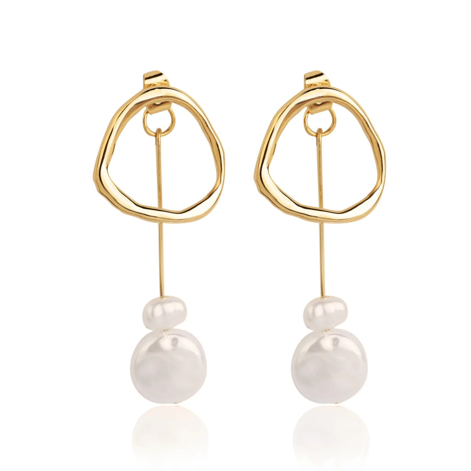 

European and American fashion personality retro baroque imitation natural freshwater special-shaped pearl female earrings