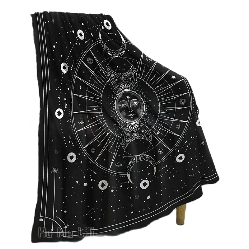 

Golden Sun And Moon Space Tarot Super Soft By Ho Me Lili Flannel Blanket Full Warm Lightweight For Home Bed Sofa Dorm Decor