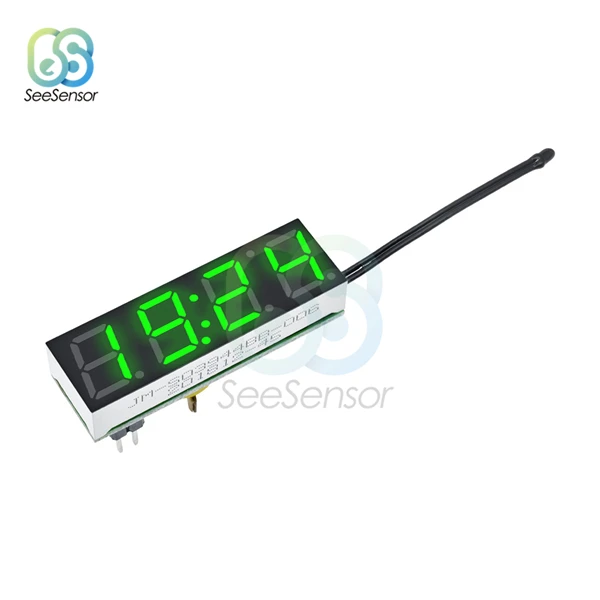 Green 3 в 1 DS3231 светодиодный цифровые часы Температура Напряжение модуль Время термометр Вольтметр монитор, Вольт-метр DC 5 V-30 V - Цвет: Green