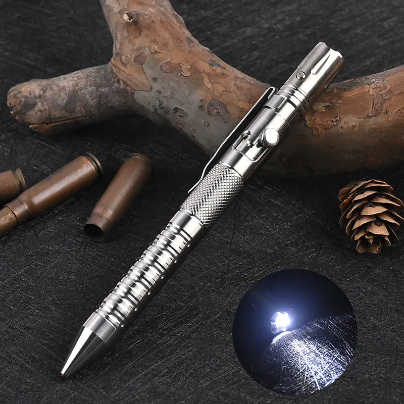 Jual Pena Taktis Pertahanan Diri Titanium Senter Sakelar Baut Pemecah Kaca Darurat Alat EDC Bertahan Hidup Luar Ruangan Hadiah Natal