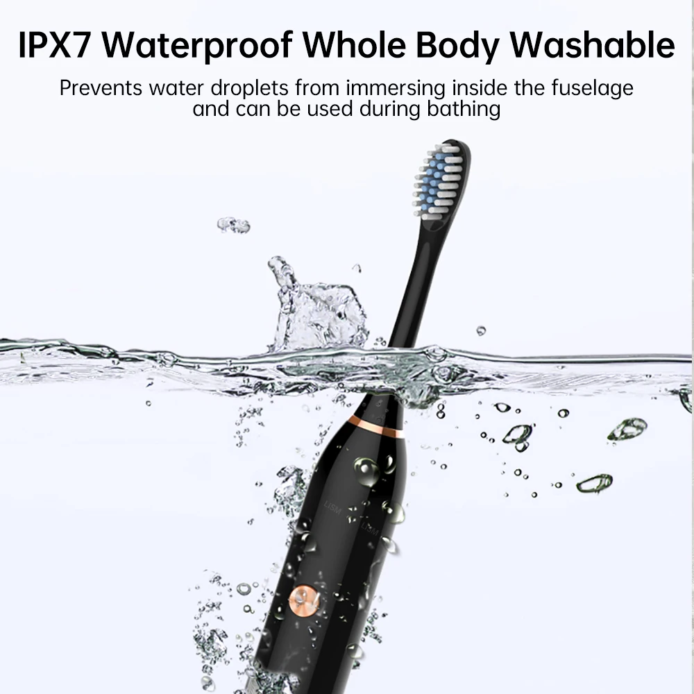 

Smart Electric Toothbrush Ultrasonic Electric Tooth Brush USB Rechargeable Sonic Toothbrush IPX7 Washable 5 Mode Teeth Brush