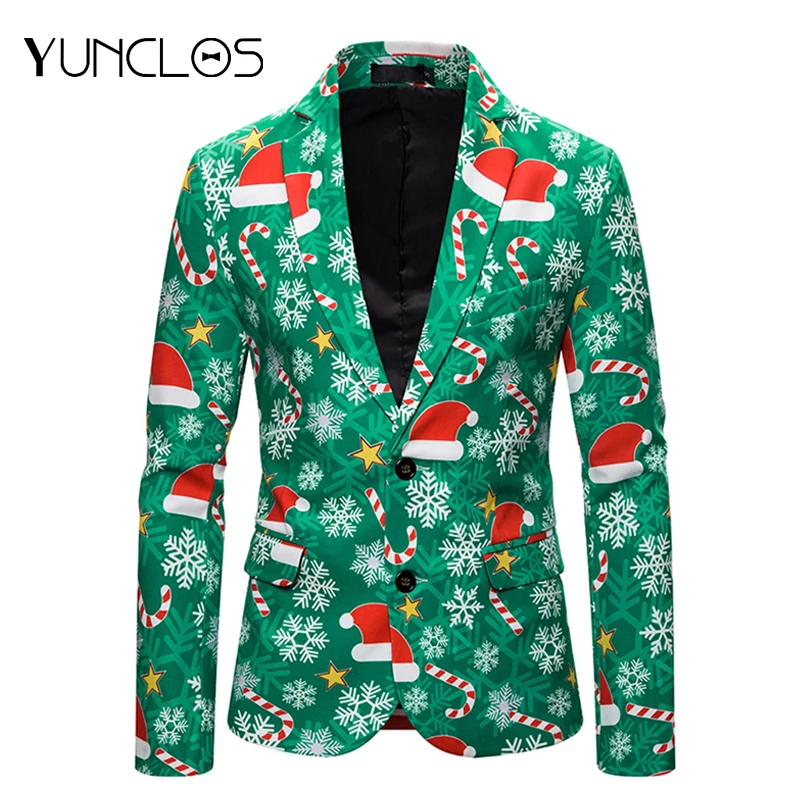 Забавные рождественские мужские костюмы блейзеры для выпускного вечера