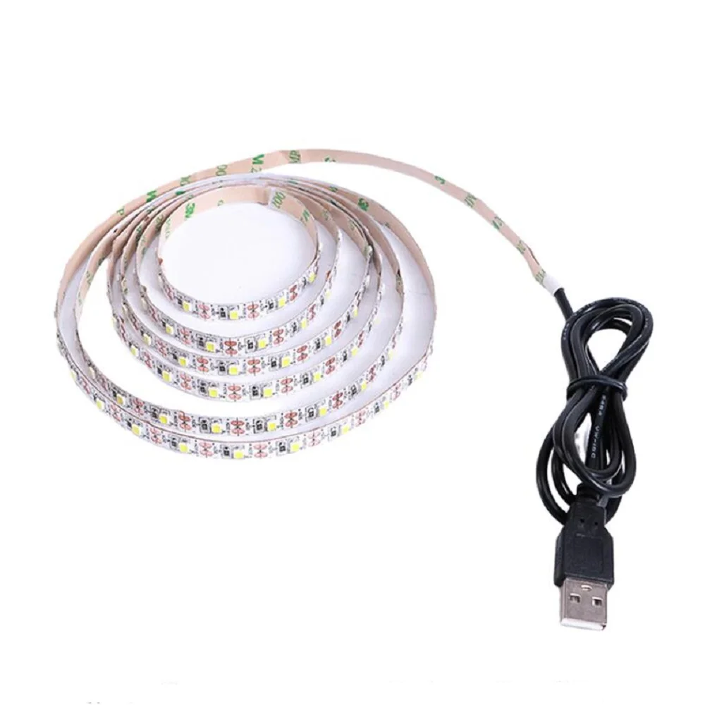 DC5V LED Light Strip SMD2835 60Leds/m Waterproof TV Background Lighting Flexible Cabinet Tape Ribbon Rope Battery USB Powered | Лампы и