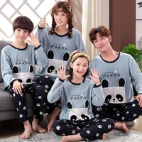 new family matching homewear daddy mommy and me sleepwear cartoon print cute pajamas for mather kids full sleeve family look