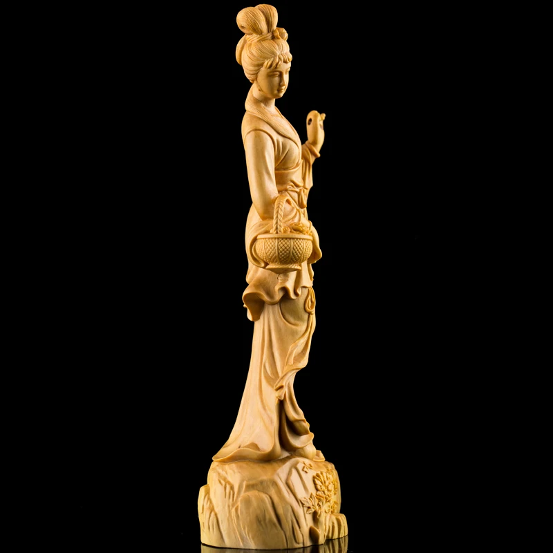 CHINESE STYLE CREATIVE CARVING CLASSICAL LADY ART SCULPTURE BEAUTIFUL WOMAN FIGURINE BOXWOOD CRAFTS DECORATIONS FOR HOME R3787 | Дом и сад