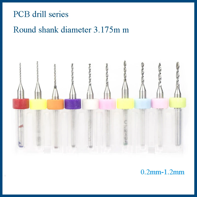 

PCB Micro Tungsten Steel Alloy Drill Bit Tungsten Carbide Printed Circuit Board CNC Drill Bit Machine 10 Pieces/set 0.2-1.2 Mm
