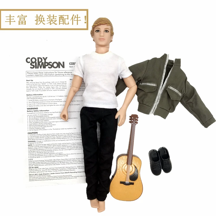 Оригинальная кукла + одежда гитара/Cody Simpson модель 11 совместный подвижный Кен