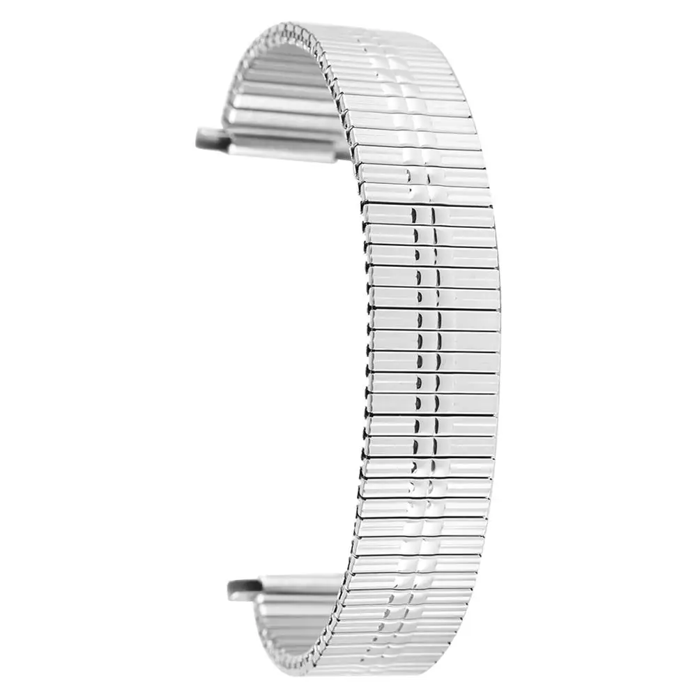Silver Gold Elastic Watch Strap Extension Stainless Steel Replacements Watch Band Men Women Bangle No Buckle Silver Clock Bands
