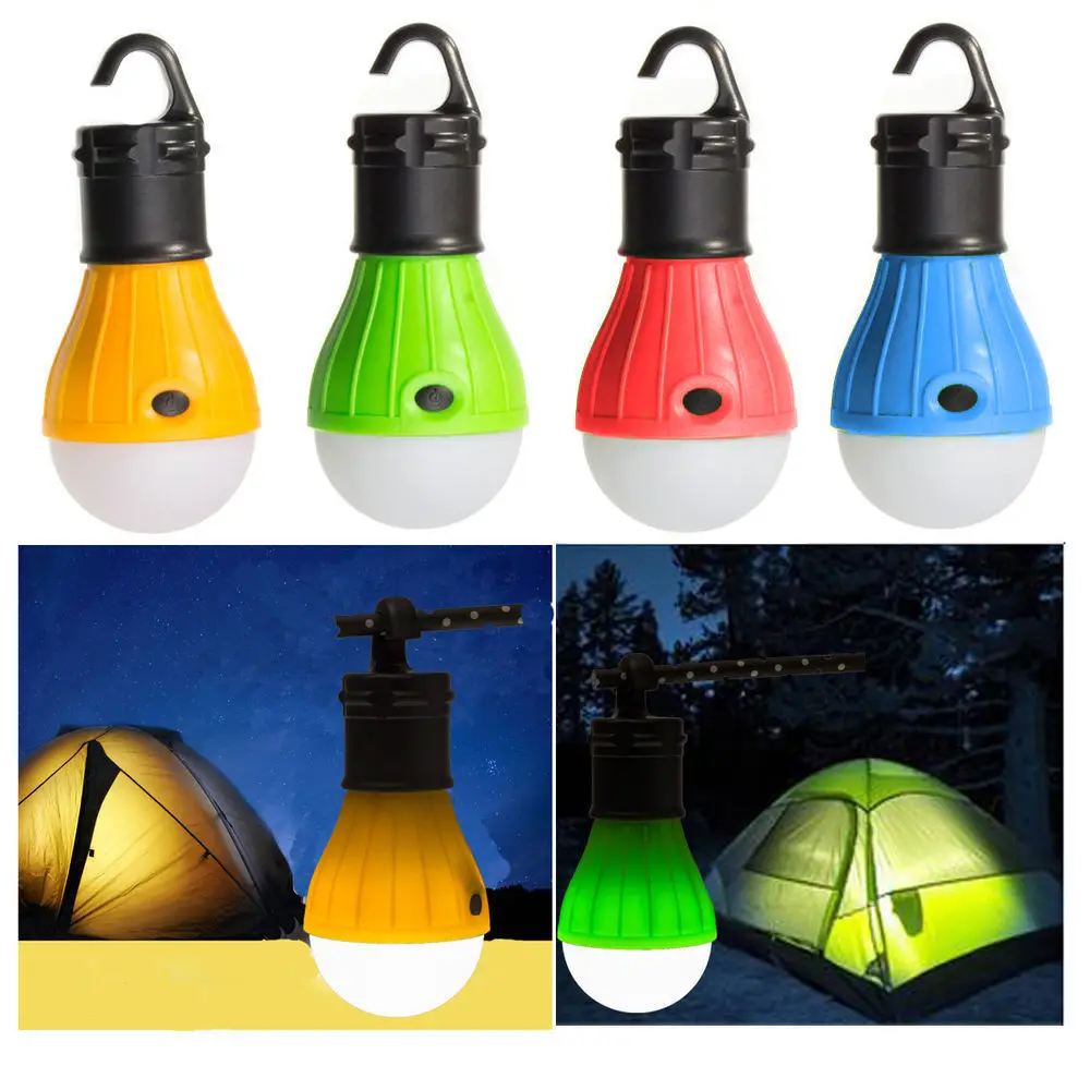 Portable Mini Lantern Compact Camping Lights LED Bulb Battery Powered Tent Light 4 Colors Outdoors Camping Lanterns