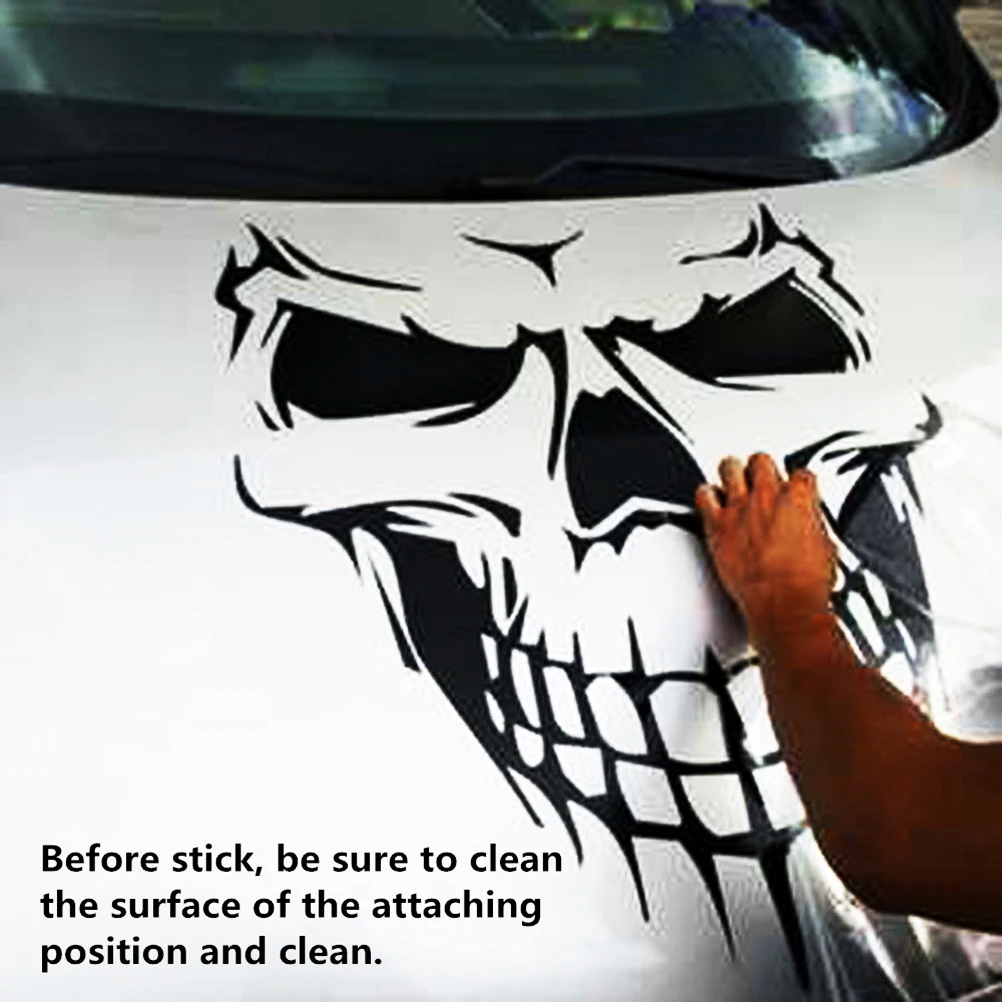 

18" Black Skull Hood Decal vinyl large Graphic sticker Car Truck window